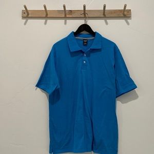 Hanes x-temp blue polo shirt large